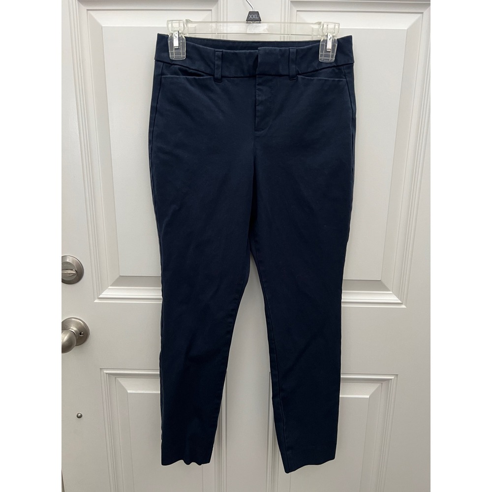 Old Navy Womens 2 High-Rise Pixie Secret-Smooth Pockets Navy Blue Ankle Pants